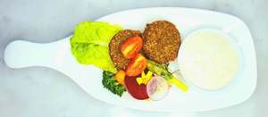 Drivu Crispy Quinoa Falafel with Vegetables Bouquet & Tahina