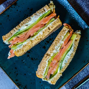 Drivu Salmon and Herb Cream Cheese Sandwich (Cold)