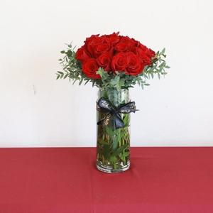 Drivu 24 Roses in Cylinder Vase