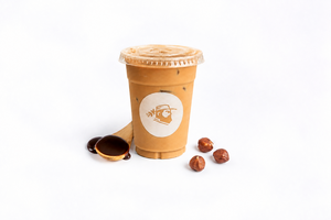 Iced Organic Hazelnut Cacao Latte - Farmers Coffee dubai