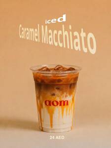 Iced Caramel Macchiato - AOM Cafe sharjah