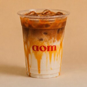 Iced Caramel Macchiato - AOM Cafe sharjah