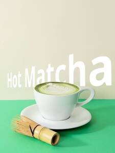 Hot Matcha Latte - AOM Cafe sharjah