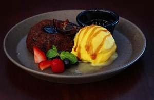 Drivu Sticky Date Pudding with Saffron Ice Cream