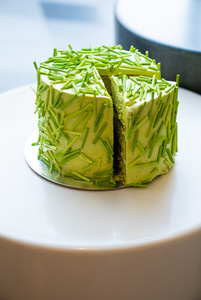 Drivu Pistachio Orange Blossom Green Cake Slice