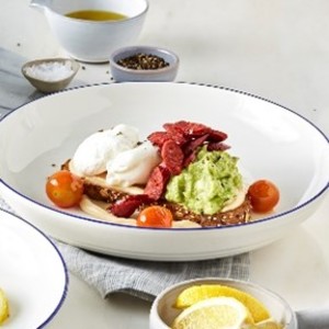 Drivu Poached Eggs with Chorizo & Avocado Smash