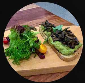 Drivu Avo Toast with Mixed Mushroom