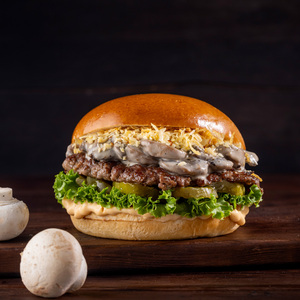 Drivu Mushroom White Beef Burger