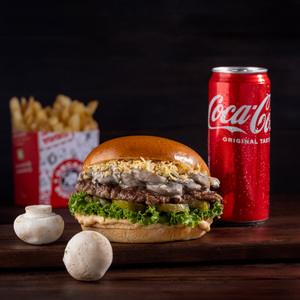 Drivu Mushroom White Beef Burger Meal