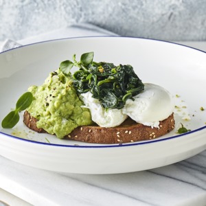 Drivu Eggs with Spinach & Avocado Smash