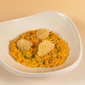 Saffron Shrimp Risotto - AOM Cafe sharjah