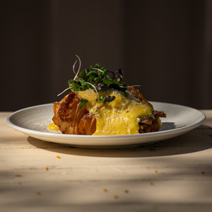 Drivu Brisket Egg Benedict Croissant