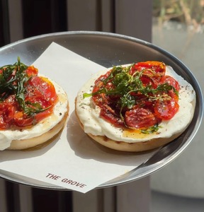 Cream Cheese Bagel with Tomato - The Grove abu-dhabi