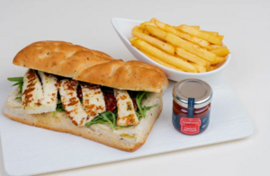 Drivu Focaccia Bread with Halloumi