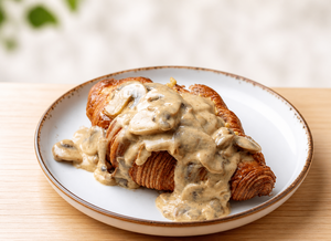 Drivu Scrambled Eggs with Mushroom Creamy Sauce 