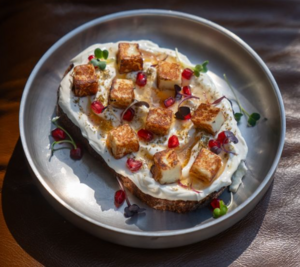 Drivu Labneh Zaatar With Grilled Halloumi Toast