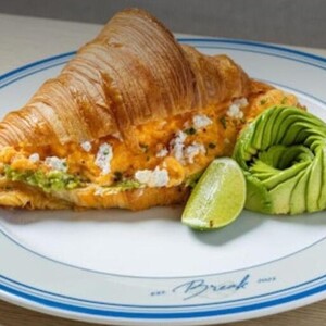 Drivu Croissant with Feta Scrambled Egg