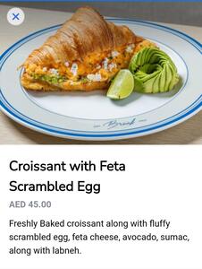 Drivu Croissant with Feta Scrambled Egg