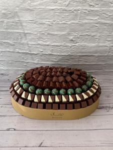 Drivu Beige Oval Leather Tray With dome (L) AE