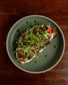 Drivu Mushroom with Honey Goat Cheese on Toast