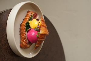 Croissant Poached Egg  - Como Lounge Dubai dubai