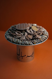 Drivu Eid Rose Gold Steel Tray  (Salted Chocolates)>