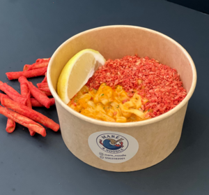 Drivu Pink creamy noodles with Takis