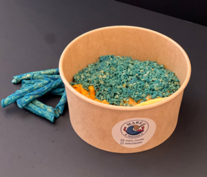 Drivu Pink creamy noodles with Blue Takis