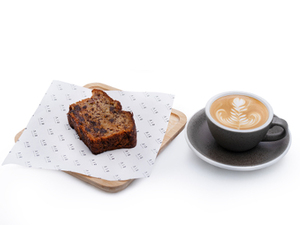 Drivu Banana Bread and Hot or Iced Coffee