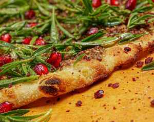 Drivu Manakish Zaatar with Vegetables and Labneh Dib