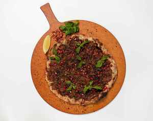 Drivu Manakish Lahem bill Ajin with Pomegranate Molasses