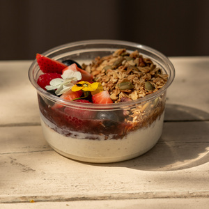 Drivu Cardamon Granola and Strawberry Yogurt Bowl