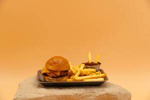 Drivu Duo Sliders Chicken Burger with fries 