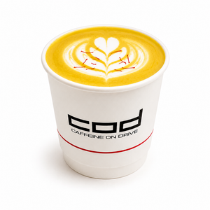 Hot Saffron Latte - COD CAFE sharjah