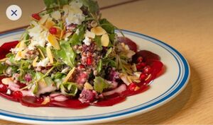 Drivu Quinoa Salad with Beetroot Carpaccio and Grilled Halloumi 