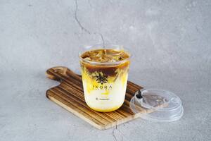 Drivu Iced Saffron latte 