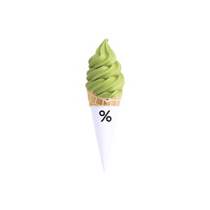 Drivu % Matcha Ice Cream Cone 