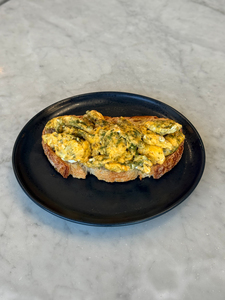 Drivu Pesto Egg Scramble on Sourdough