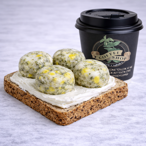 Drivu Egg Bites on toast with Coffee | لقيمات البيض على خبز مع القهوة