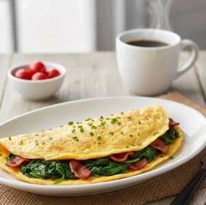 Drivu Spinach & Bacon Omelette 