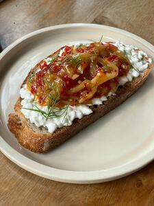 Drivu  Pickled Aubergine & Chilli Jam Tartine