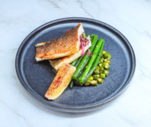 Drivu Seabass with Sautéed Asparagus