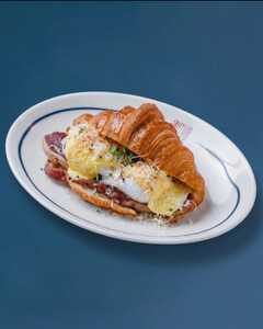 eggs Benedict Croissant - Wave Cafe abu-dhabi