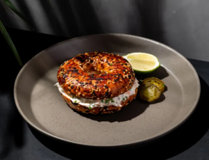 Drivu Salmon With Cream Cheese and Jalapeno Bagel