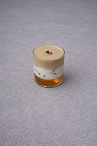 Drivu Hojicha Almond Pear Latte