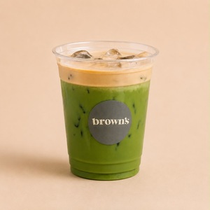 Brown Sugar Shaken Matcha with Brown Sugar Foam  - Browns Bakery sharjah