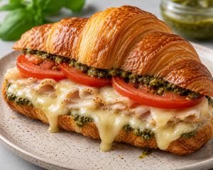 Drivu Turkey & Cheese Croissant with Pesto