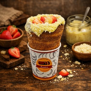 Drivu Cone Chimney with Custard & Fruits