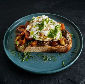 Drivu Burrata With Roasted Cherry Tomato on Toast