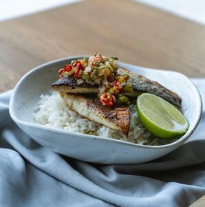 Drivu Sea Bass with Spicy Mutah